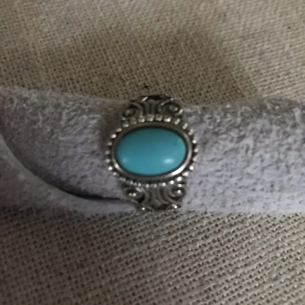 Vintage 925QT silver turquoise ring size 8 - Picture 3 of 8
